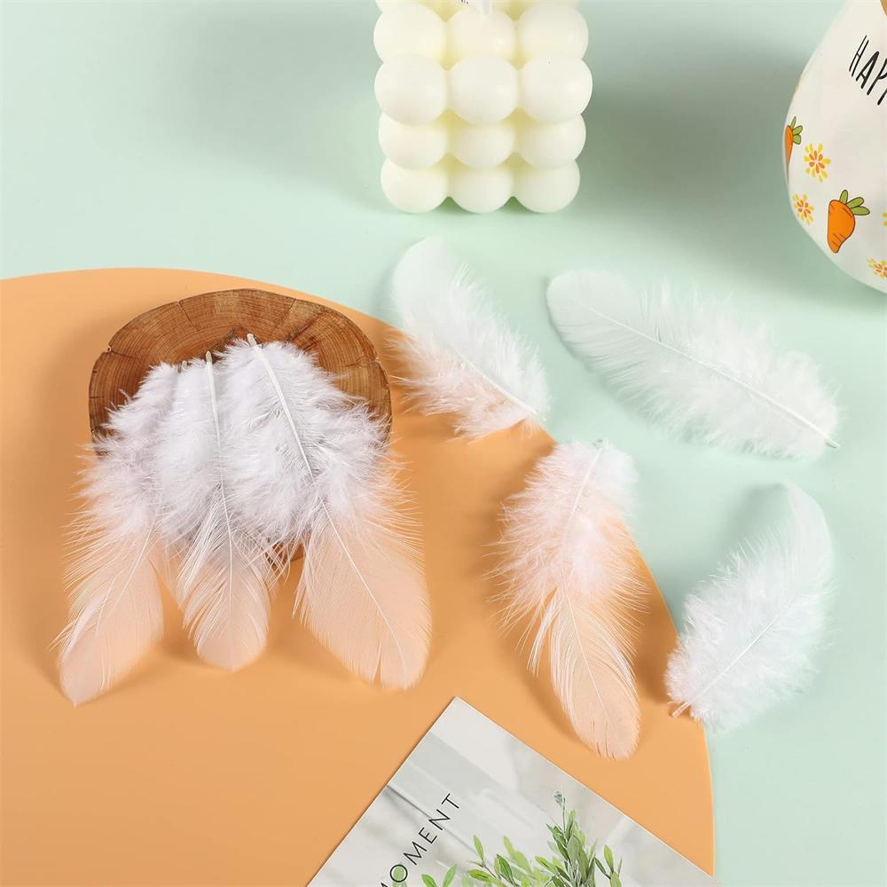 300pcs/pack White Feathers for Crafts - 3-4inch Feathers Bulk for Wedding Home Party, DIY Crafts