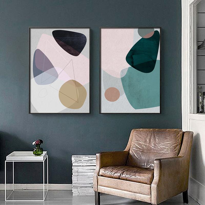 Nordic Abstract geometry Wall Art Canvas Poster and Print Canvas Painting color Decorative Picture for Living Room Home Decor