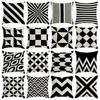 Geometric Pattern Black And White Pillowcase - Zippered, Machine Washable Polyester Cushion Cover For Sofa, Bed, Car And Home Decoration