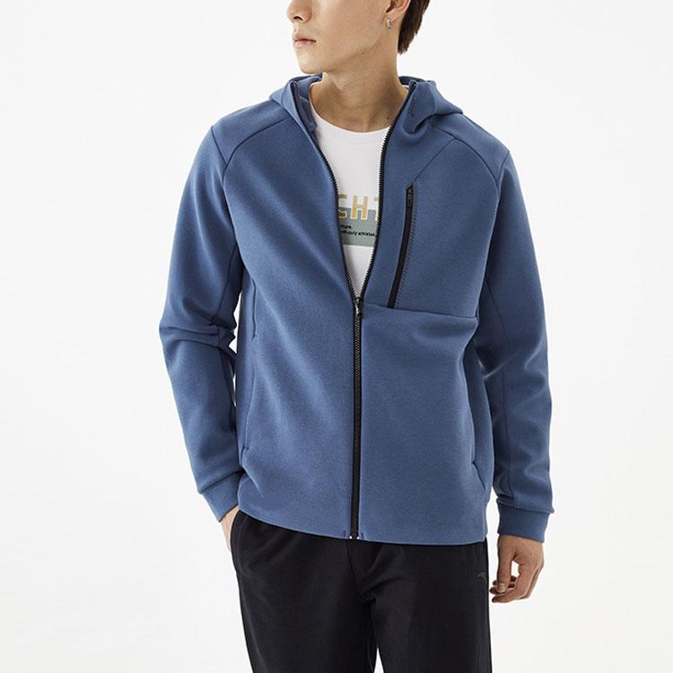 Anta Casual Sports Knitted Hooded Jacket Men Jacket Blue 152137732-4