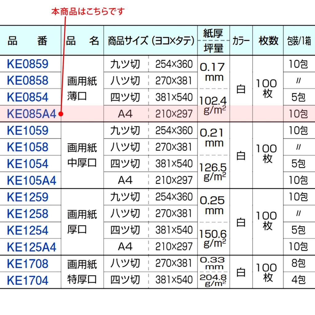 Kyokuto Associates Kyokuto Drawing 100 Sheets KE085A4 Paper, Thin, A4,