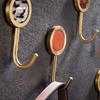 1PCS Brass Free Perforated Gold Hook Nordic Metal Drawing Strong Load-bearing Glue Hook Wall Creative Coat Hook