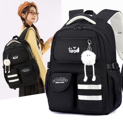 Middle School Student School Bag Girls Cute Backpack Casual Daypack Multiple Pockets Book Bag Waterproof Durable Travel Rucksack