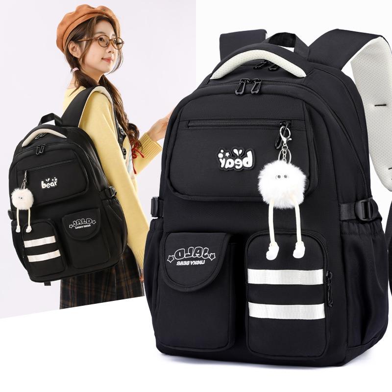 Middle School Student School Bag Girls Cute Backpack Casual Daypack Multiple Pockets Book Bag Waterproof Durable Travel Rucksack