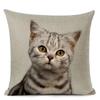 1Pcs/Set Linen Pillow Cover Black White Hand Painting Yellow Cute Cat Kitchen Chair Cushion Cover Home Decorative Pillow Case