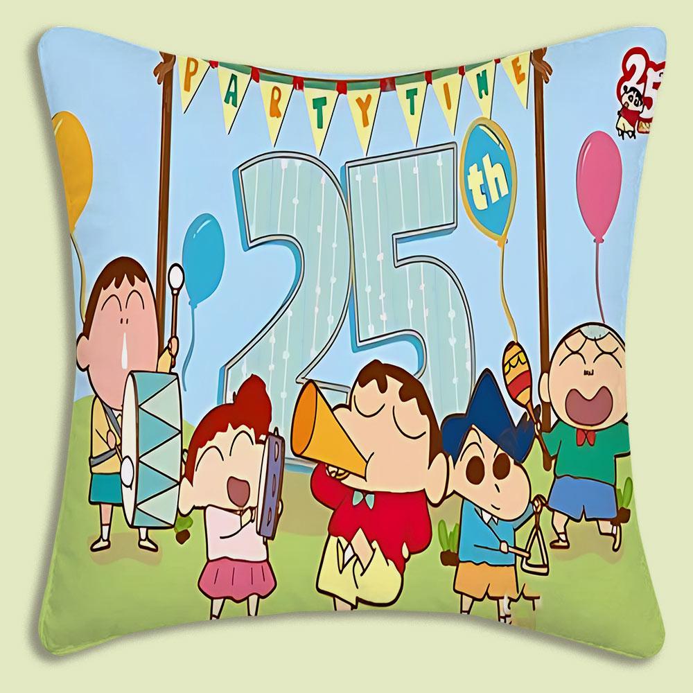 Cartoon Crayon Shin-chan Pillow Covers Cartoon Sofa Decorative Home Double-sided Printing Short Plush Cute Cushion Cover