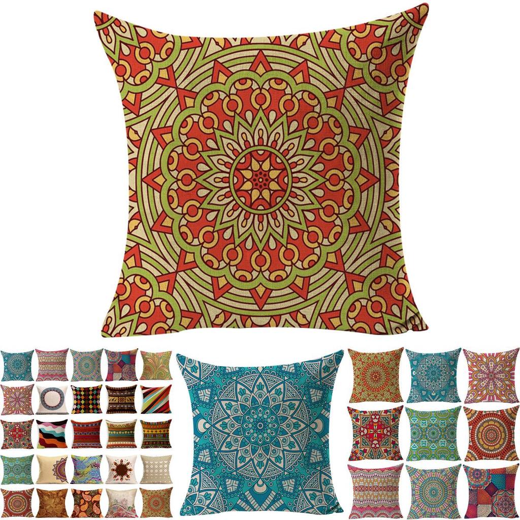 Luxurious National Ancient Pattern Cotton Linen Pillowcase For Car And Sofa Cushion