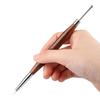 Dual-ended Sandalwood Handle Nail Art Pen: Multi-functional Japanese Silicone Gel Mixer, Carving Tool, Scraper, Embosser, and Color Painting Tool.