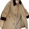 Casual simple lapel cotton clothes autumn and winter loose version contrasting collar pocket medium and long khaki trench coat