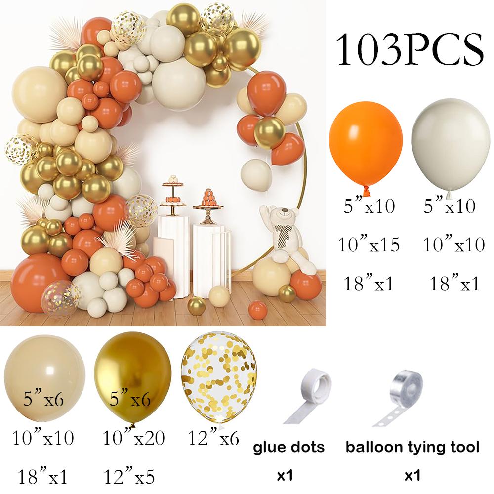 

Bear Theme Nude Balloons Garland Orange White Sand Gold Confetti Balloon Birthday Party Baby Shower Wedding Decoration Globos As Picture