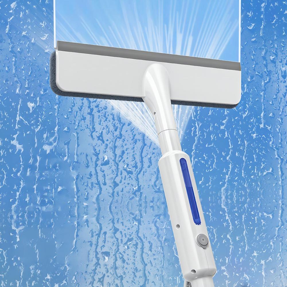 2-in-1 Window Squeegee Cleaner with Extension Pole Window Cleaning Squeegee Kit Glass Cleaning Tools for Tight Corners and Edges