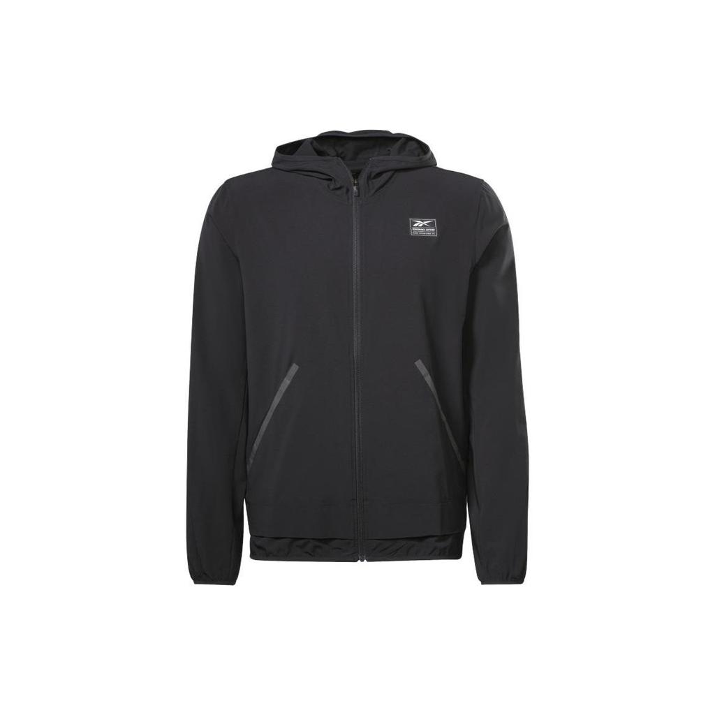 Reebok Solid Color Fitness Hooded Jacket Men jackets Black HR3567