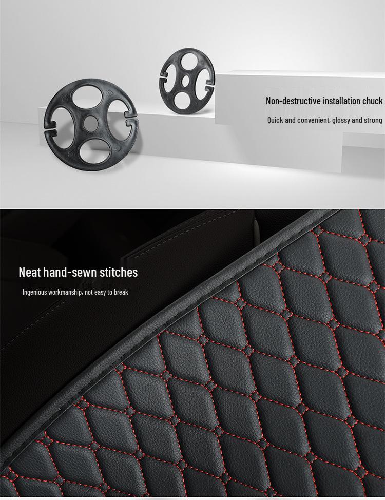 Universal Leather Car Seat Cushion Set with Backrest, Tie-Free Design, Four Seasons Use