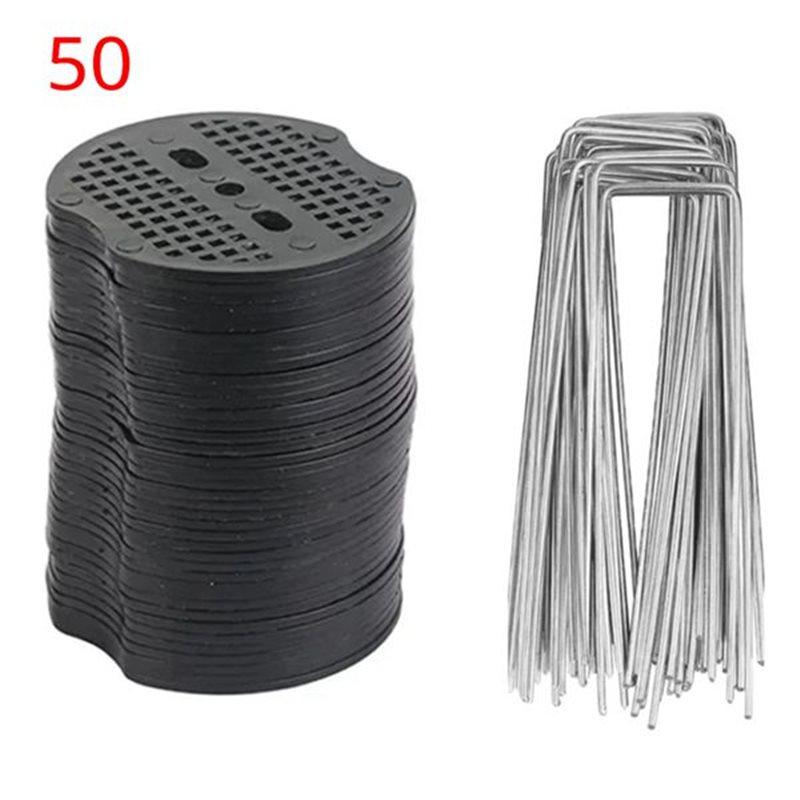 

A25F-U-Shaped Ground Stakes 50Pcs Set Outdoor Garden Ground Film Fixed Pegs Weed Barrier Cloth Ground Nail