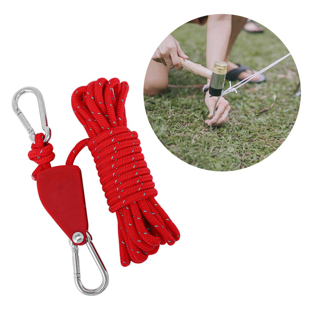 Tent Rope Hanger Adjusted Internal Gear Ratchets Liftings Pulleys Lanyards Plant Growth Tent Lanyards with Carabiner