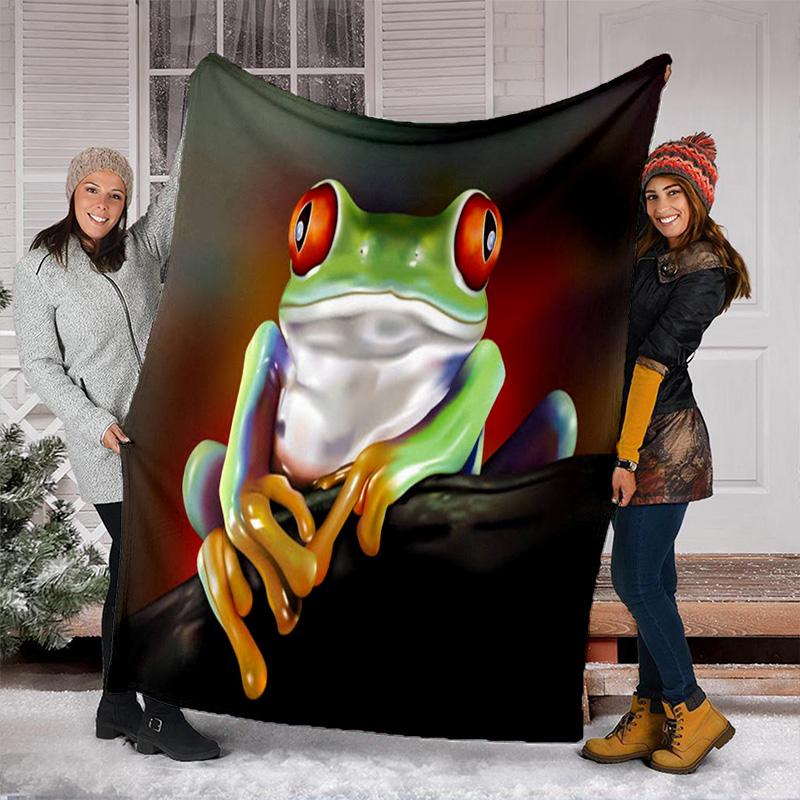 Frog Plush Blanket Suitable All Seasons Soft Comfortable Sofa Office Nap Travel Birthday Gift Christmas Present