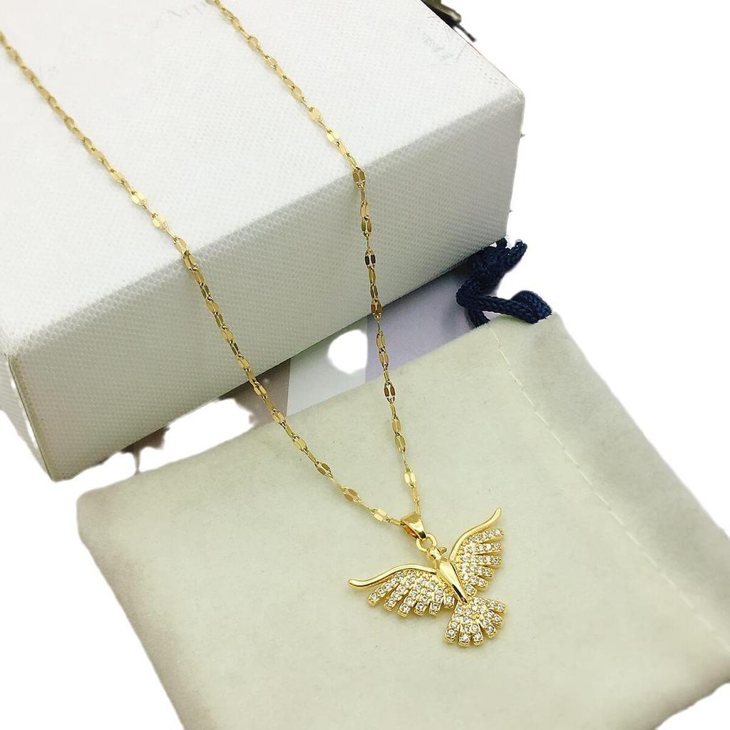 Titanium Steel Phoenix Wings Luxury Wedding Necklace Women's Versatile Clavicle Chain