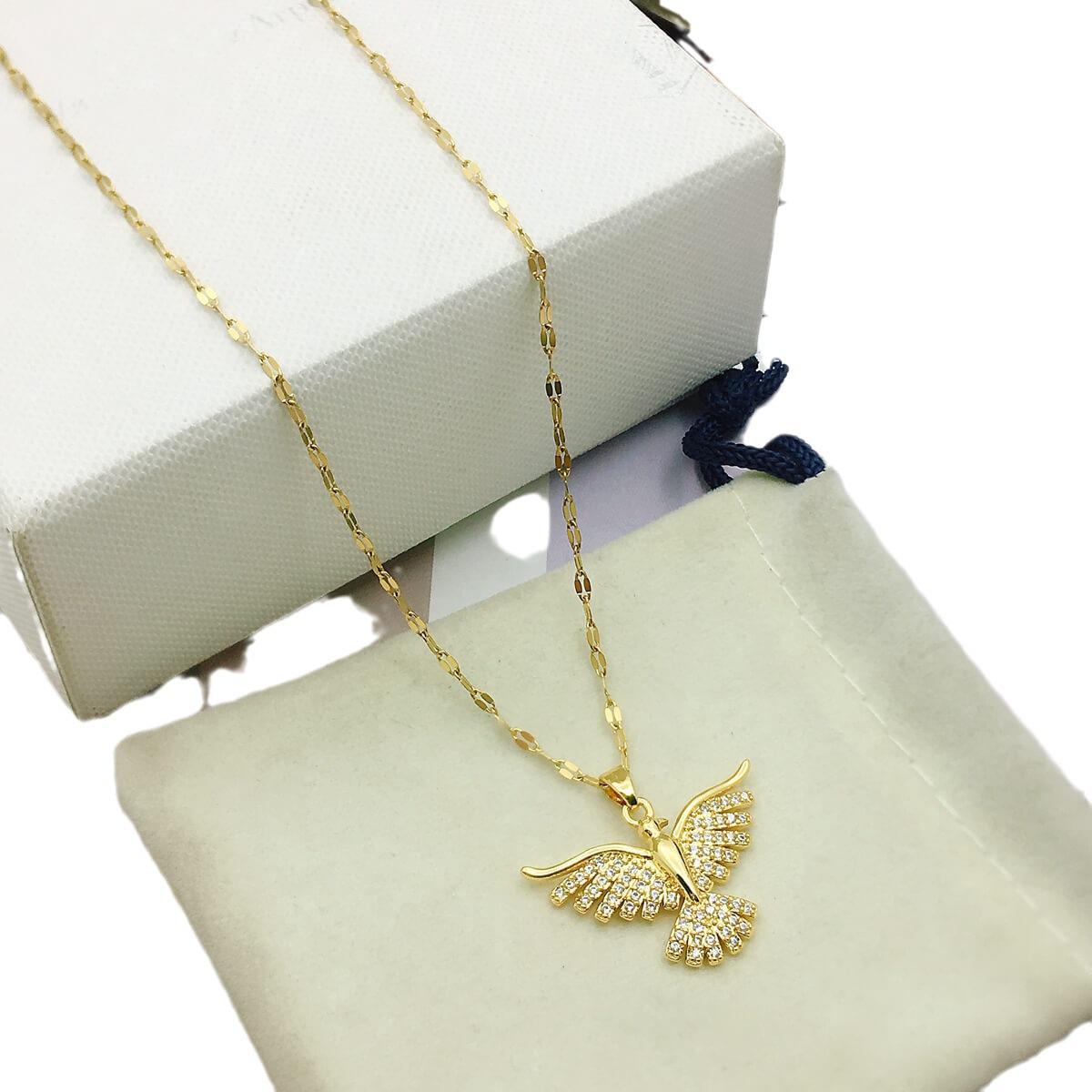 

Ожерелье из титановой стали с крыльями феникса, роскошное свадебное, женская универсальная цепочка на ключицу