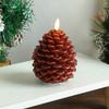Set of 2 Realistic Wax Candles Pinecone Shaped LED Electronic Candle Flameless Candle for Christmas Holiday Decoration