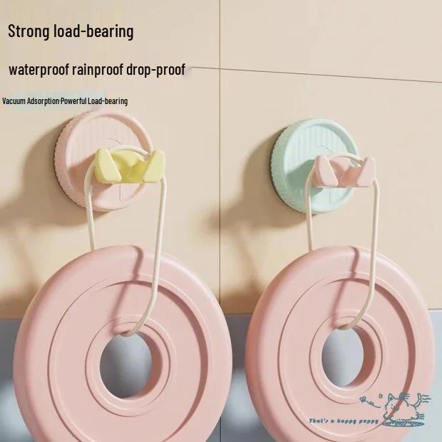 Suction Cup Hook, No-Drill Wall-Mounted Plug Fixer, Strong Load-Bearing for Kitchen