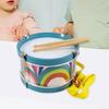 Wooden Toddler Drum Set Musical Learning Toy For Children 3+ Sensory Development Instrument With Durable Construction