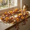 Realistic Silk Flowers for Home Halloween Willow Vine Twig Garland, Yellow Artificial Branch Decor Fireplace Mantle Decorative Wall, Flexible