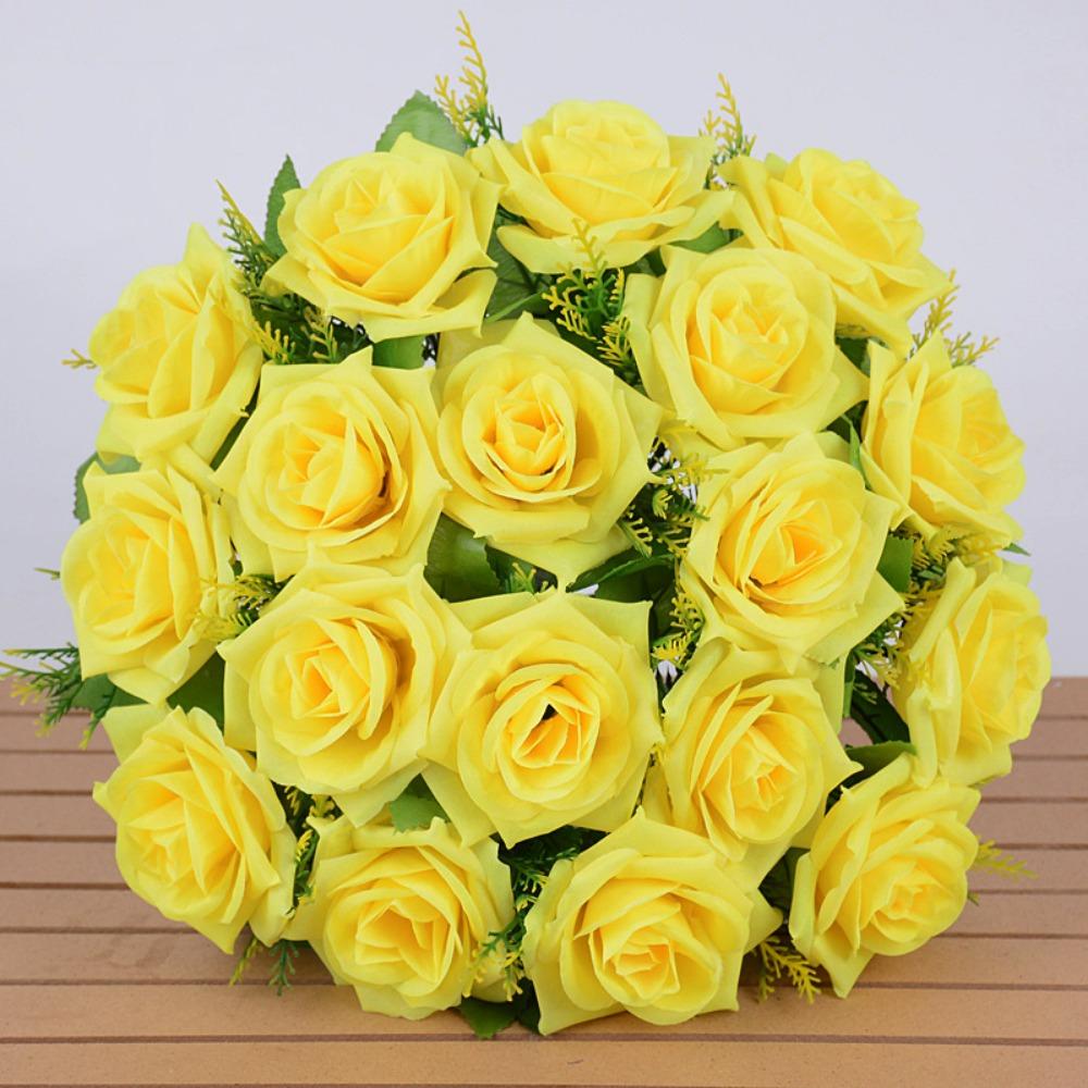 18 Heads Real Happy Flower 9 Colors Photography Photo Gift Natural Simulated Rose Mini Rose Flowers Decorative Home Decorative