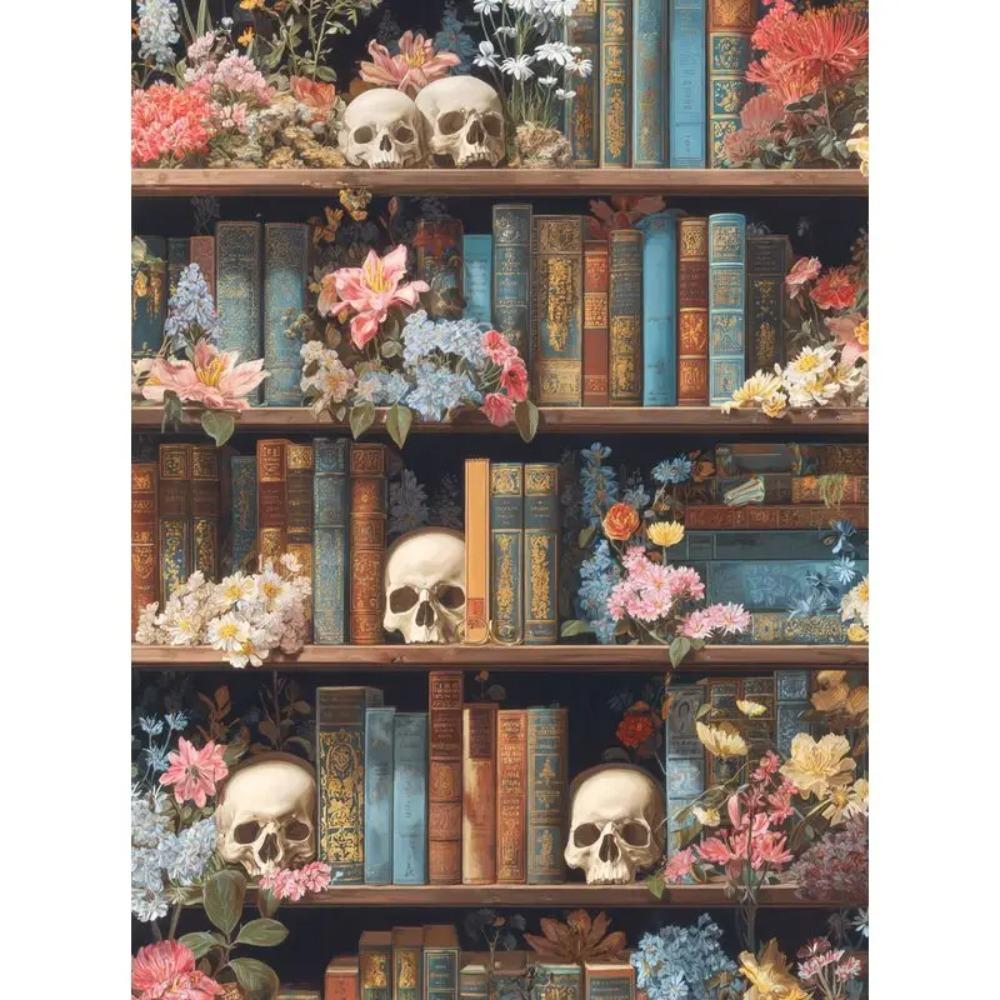 CHENISTORY Paint By Number Skull bookshelf Hand Painted Painting Art Drawing On Canvas Gift DIY Pictures By Numbers Kits Home De