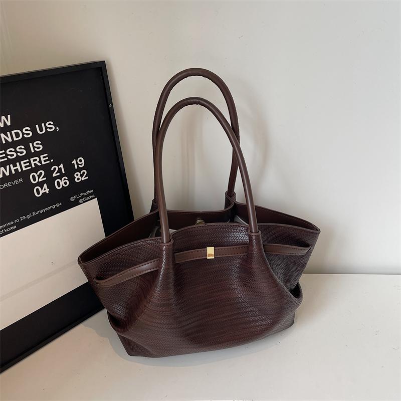 Borsa Tote in PU Testurizzato con Manico Superiore Grande Capacità Moda Borsa a Spalla Quotidiana