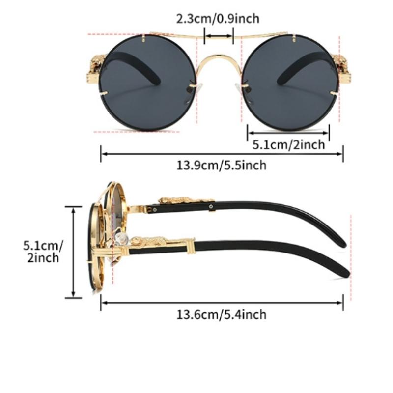 Unisex Vintage Runde Solbriller Menn Mote Dobbelt Bro Flerfargede Glass Kvinner Retro Solbriller