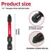 15 Pieces of Strong Magnetic Impact-Resistant Pz2 Screwdriver Bit Set, 50mm S2 Steel, Non-Slip High Hardness Tip, Special Tools