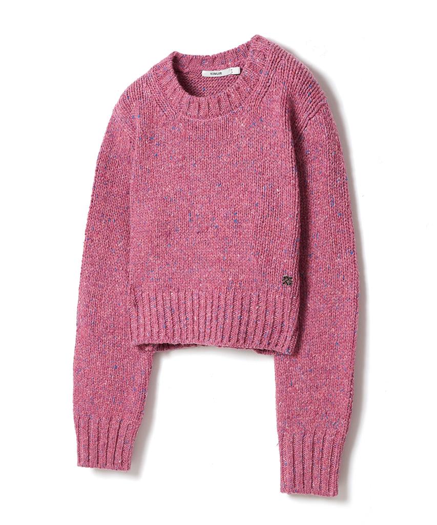 KIIMUIR (Women) Wool Nepsa Crop Crewneck Knit_Pink