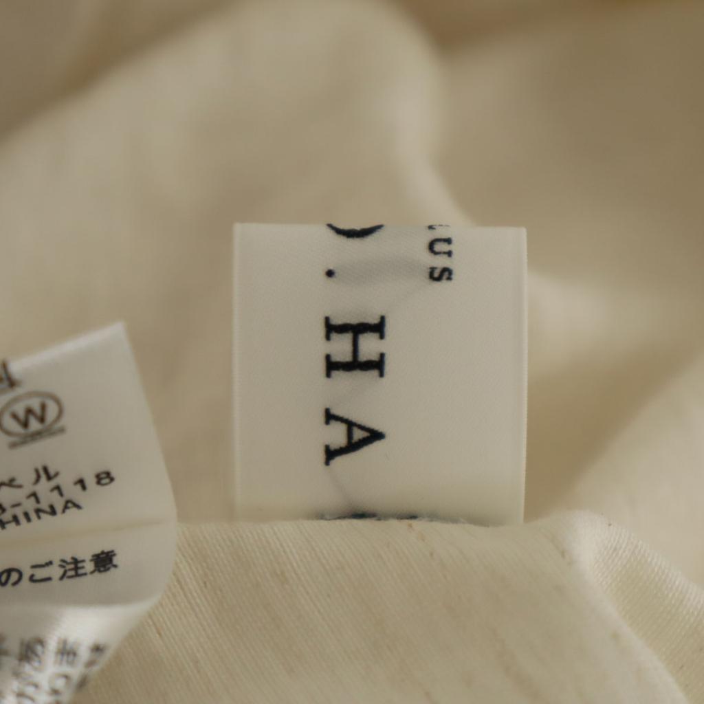 Unused PLUS OTO.HA Five-quarter Sleeve V Neck Long Dress 2 Off White Women Used