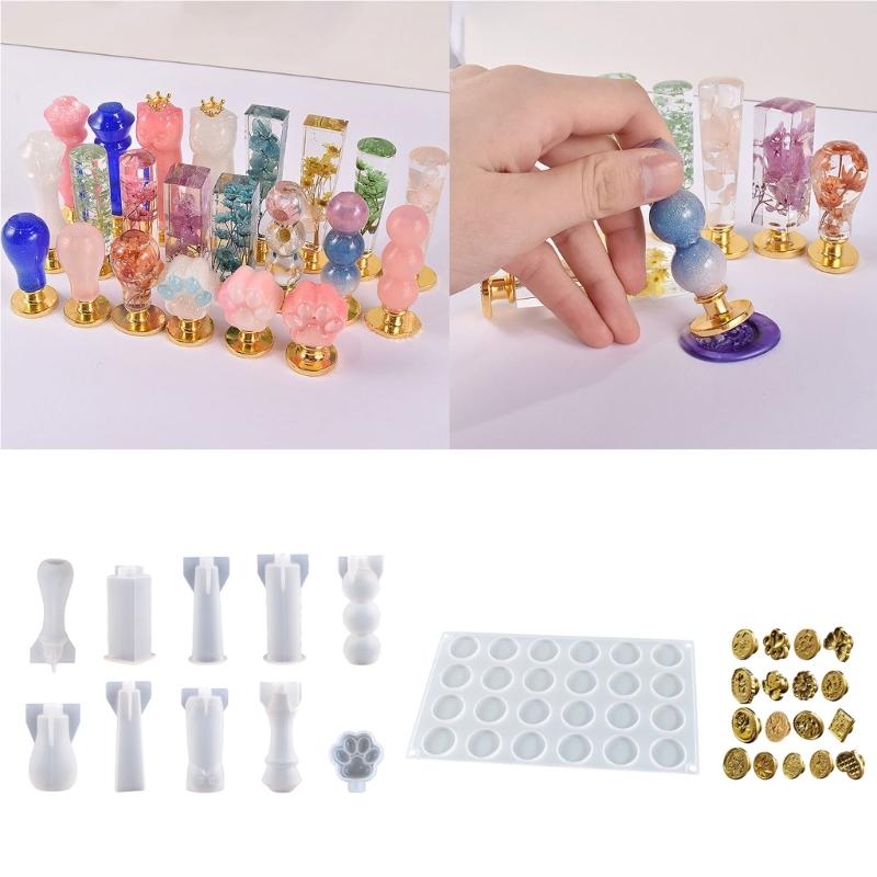Stamp Handle Resin Mold Sealing Handle Mold Wedding Invitations Wax Seal Stamp Handle Mold for DIY Crafts Crystal