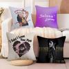Pillow Case Cotton Linen Fabric Square Zipper Pillowcase Home Decorative Living Room Singer Music S-Selena Gomez 2