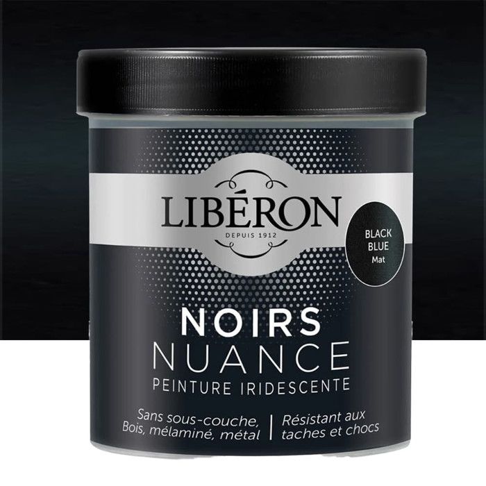 Peinture Décorative - LIBERON - Les Noirs Nuance - Noir Et Bleu - Brillant - 500 ML