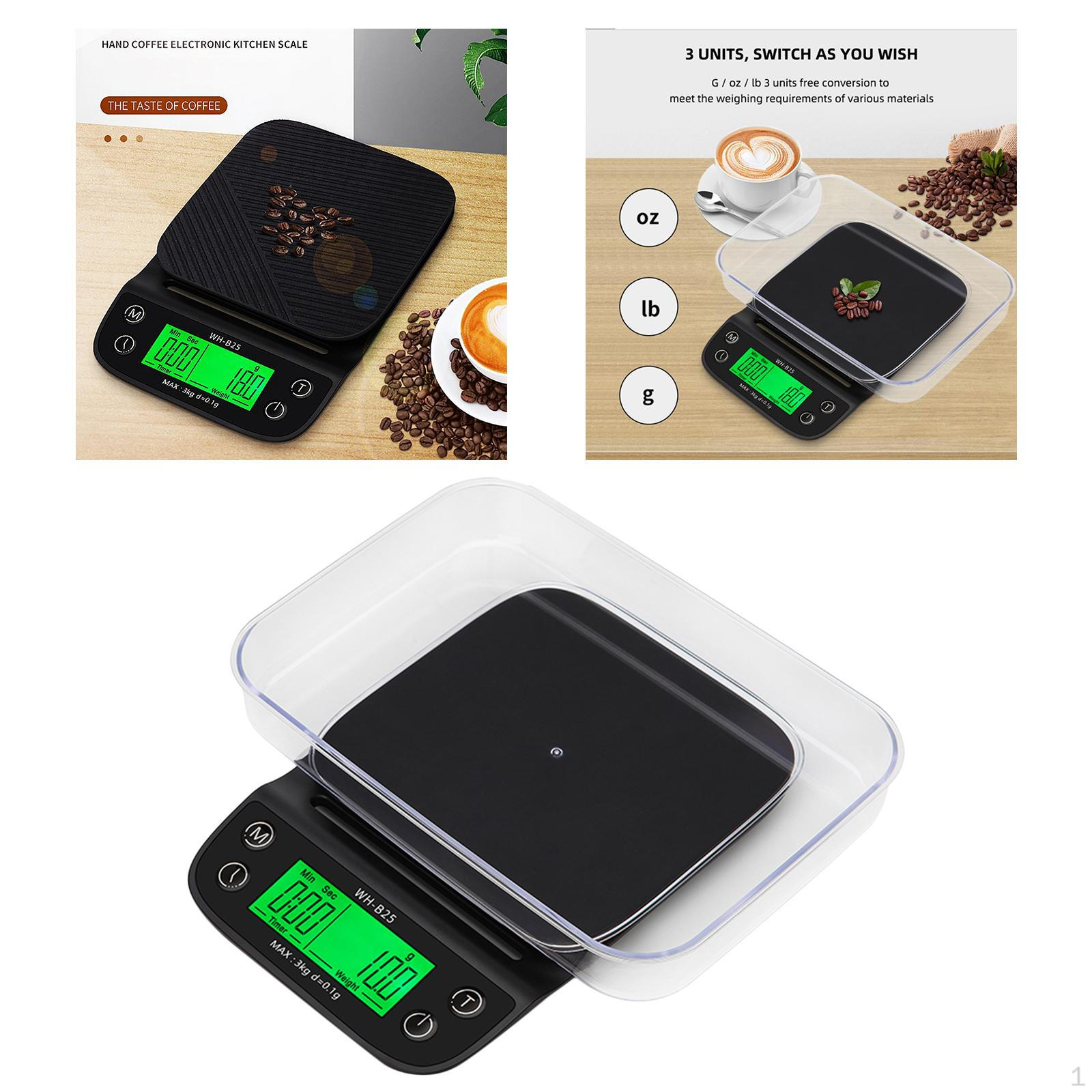 Scale Digital Kitchen Weight Grams Battery Powered for Coffee Brewing
