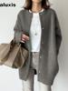 9 Color Autumn New Ultra Soft Knit Coat Slim Fit Design Loose Wool Jacket for Women
