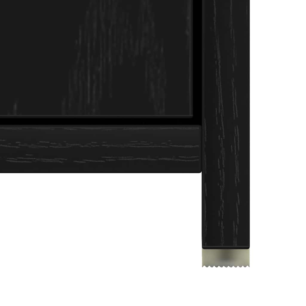 Bathroom Cabinet Black Oak Effect 30 X 30 X 183.5 Cm Particleboard
