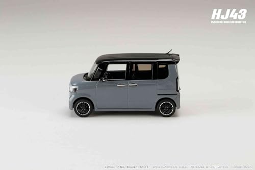 HJ43 1/43 Scale Honda N-BOX CUSTOM Slate Gray Pearl & Black Finished Product