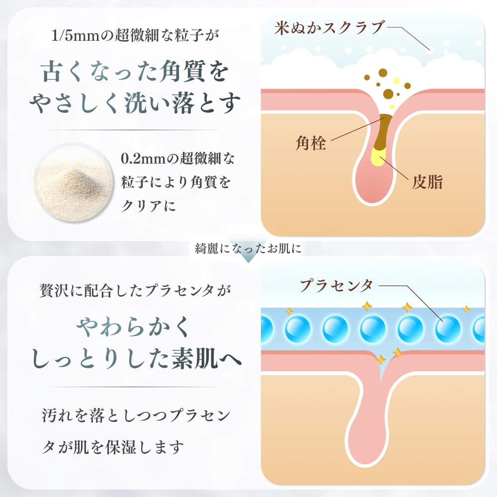 Scrub Powder Reward Facial Scrub with Japanese Rice Bran Pore Made In Japan P/d [Full-body Tone-Up Scrub] Placenta, Exfoliating, Dullness, Care,