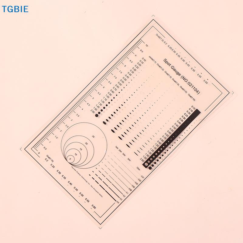 [TL][TL]1/2pcs Spot Gauge Comparison Card Ruler Point Dot Line Gauge Scratched Area Circle Ellipse Diameter Thickness Micrometer