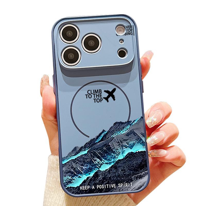 Magnetic For Magsafe Case For iPhone 17 Pro Max Airplane Landscape Pattern Skin Feeling Cover For iPhone 16 15 14 13 Pro Max