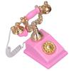 Dollhouse Mini Phone Model Retro Simulation European Vintage Phone Model Decoration for 1:12 Dollhouse Pink