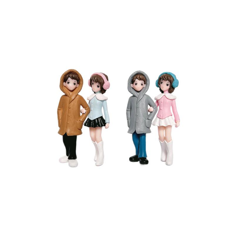PVC Handle Couple Figurine Doll - Girls Style Micro Landscape Ornament