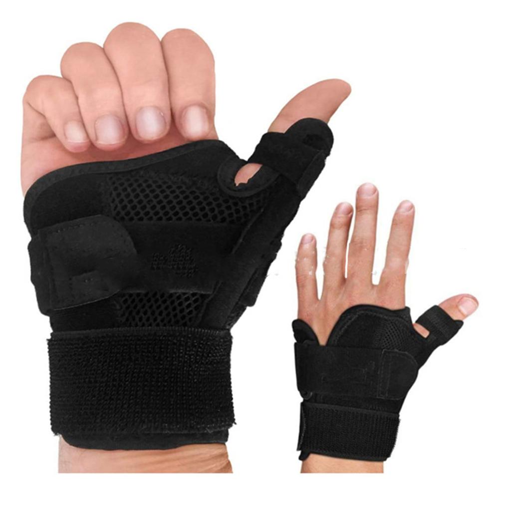 Thumb Wrist Guard Gloves Breathable Comfortable Soft Sports Fitness Wrist Guard Protection Gloves for Men Women Black
