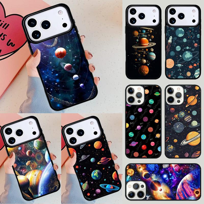 Space Solar System Planets Universe Phone Case For Apple iPhone 17 Air 16E 15 14 Plus 13 12 11 Pro Max Mini Funda Cover