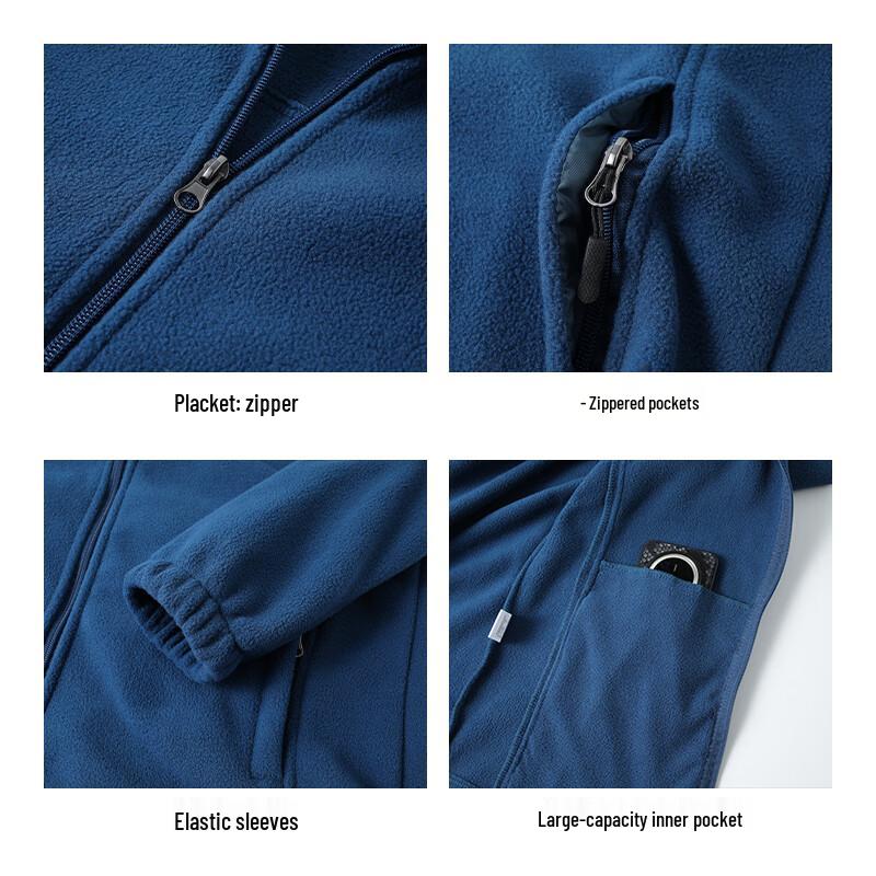 JEANSWEST Men's Fleece-Lined Stand-Up Collar Jacket