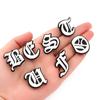 Maxun Old Alphabet Shoe Charms Letter Decoration for Clog Sandals Cute Grapheme Bracelet Party Accessories Favor 1 PCS
