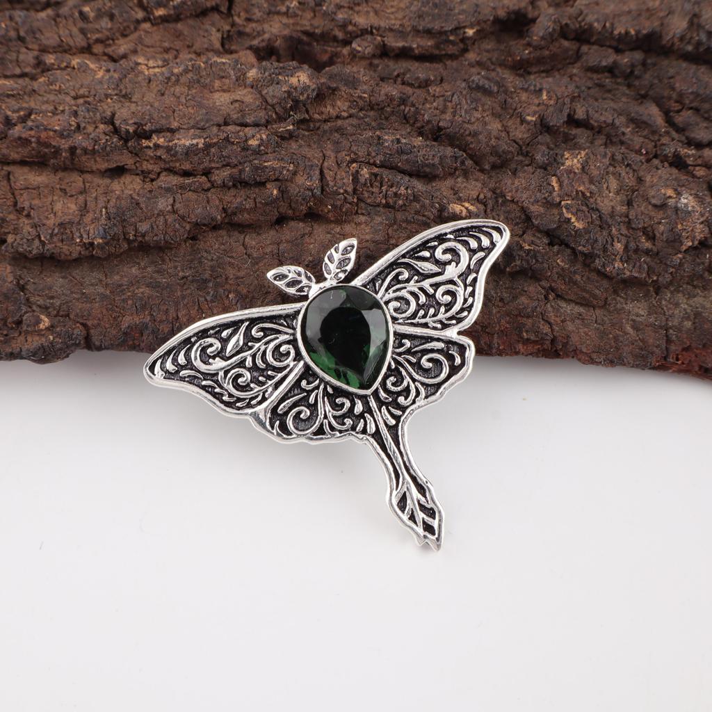 Green Tourmaline Handmade Gemstone Pendant, 925 Solid Sterling Silver Pendant Antique Jewelry, Pendant For Engagement Gift